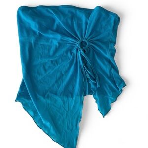 Blue Asymmetrical sleeveless top